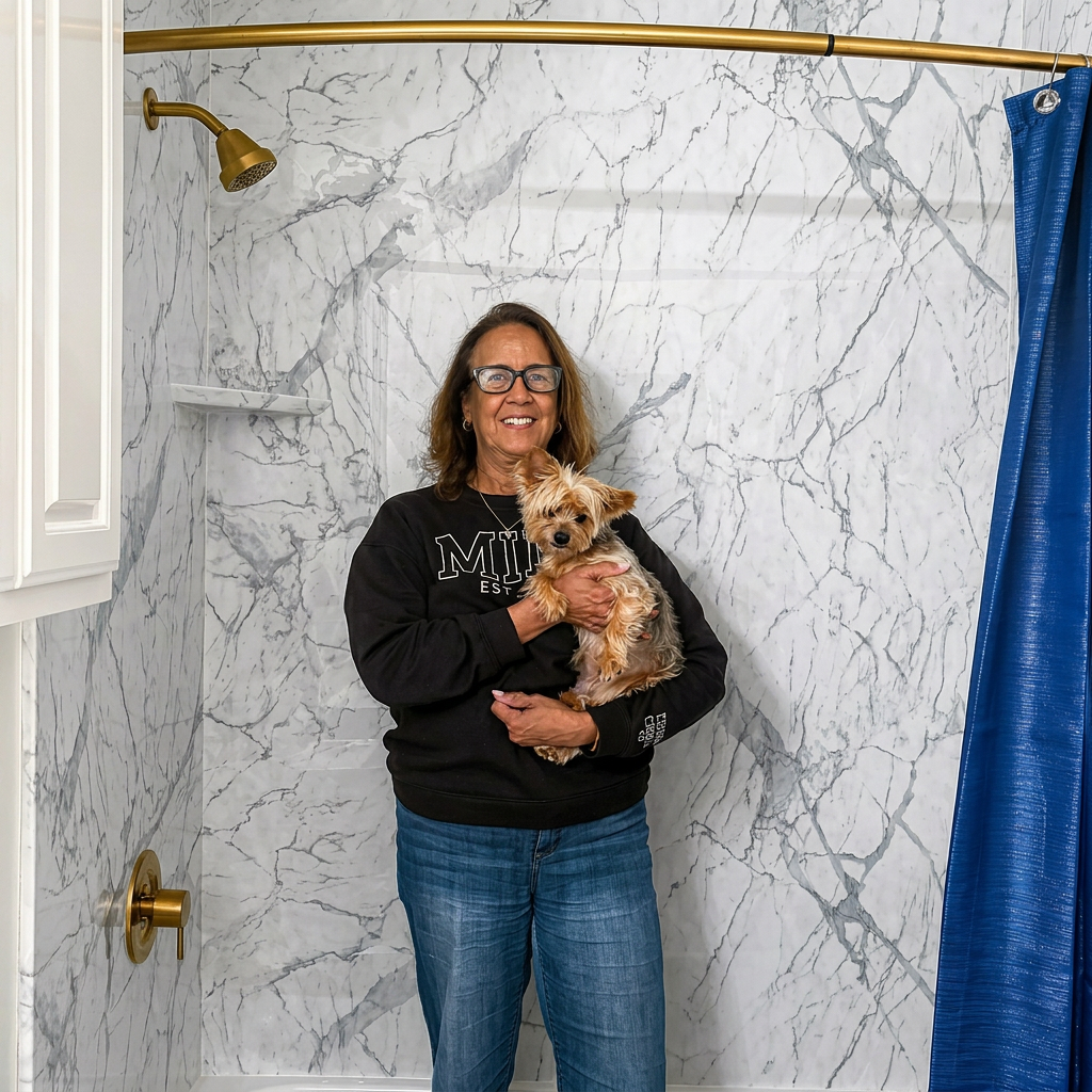 Happy client 11 in their new shower